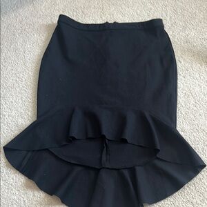 Forever 21 Black Ruffled Midi Skirt Trumpet Style